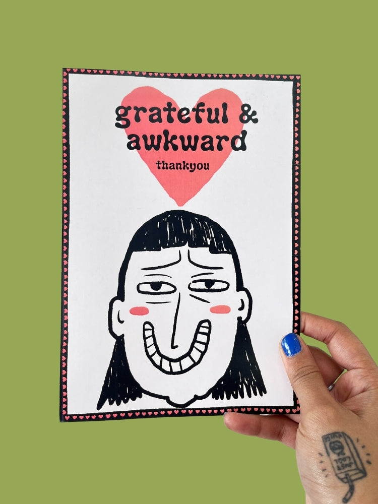 awkward and grateful thankyou card